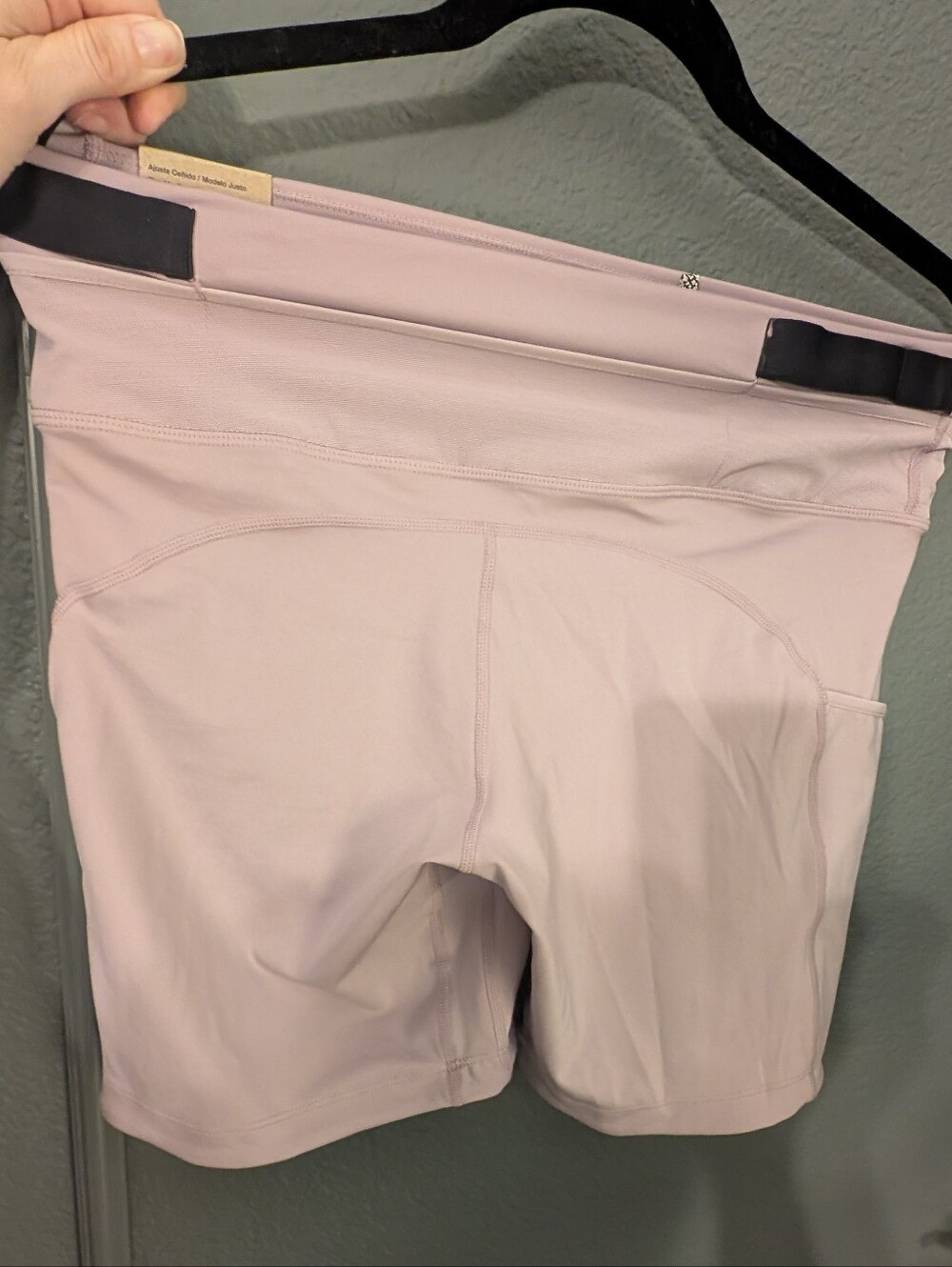NWT light pink Nike Epic Luxe shorts with a side zippered pocket